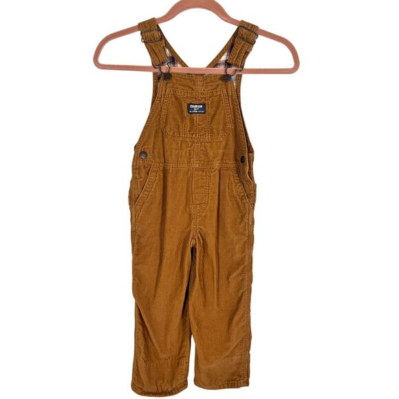 OshKosh Corduroy Overalls Tan 4T Western Boho Festive Neutral Preppy Classic - Picture 1 of 13